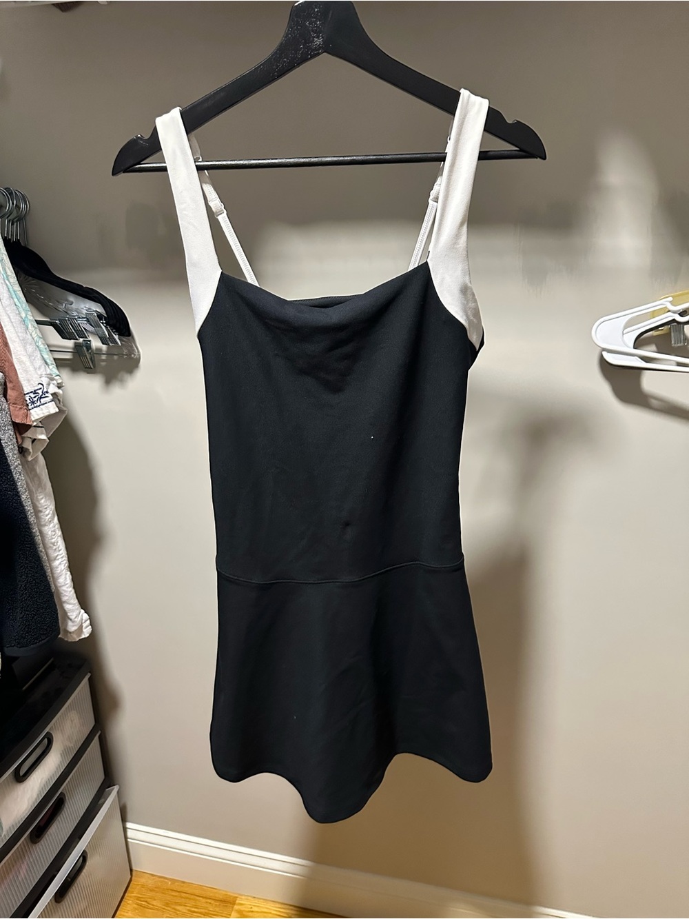 Abercrombie & Fitch Black Dress with White Straps